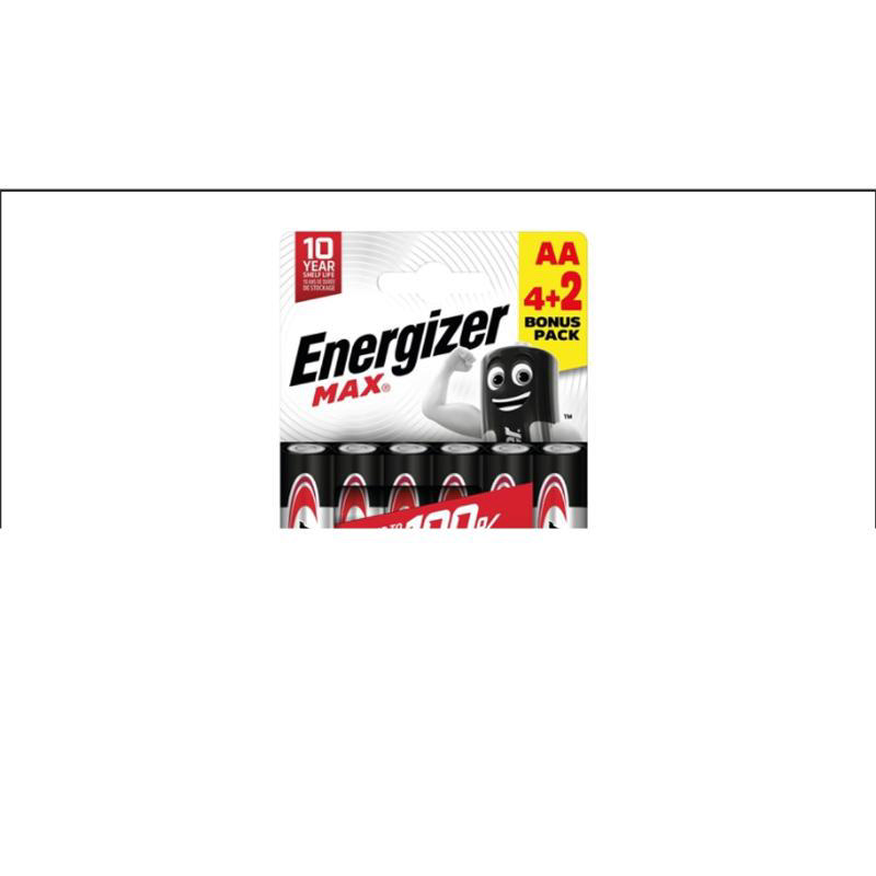 ENERGIZER MAX 6AA 4+2FREE(6PS)