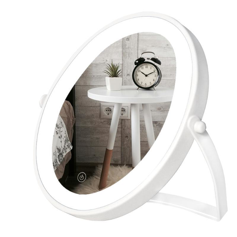 LED TABLE MIRROR 23X21CM - WHITE