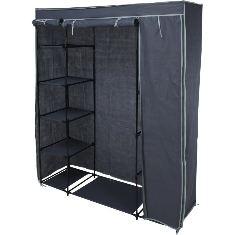 STORAGE SOLUTIONS WARDROBE 141X45XH167CM - DARK GREY