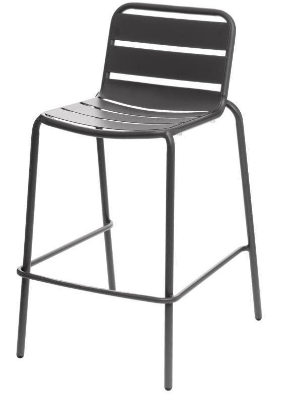 PHUKET STEEL BAR STOOL- GRAPHITE