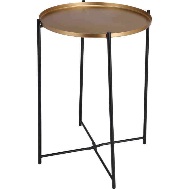 ROUND METAL SIDE TABLE - GOLD