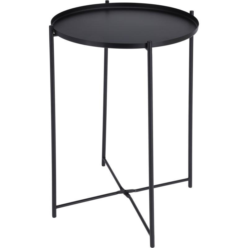 ROUND METAL SIDE TABLE - BLACK