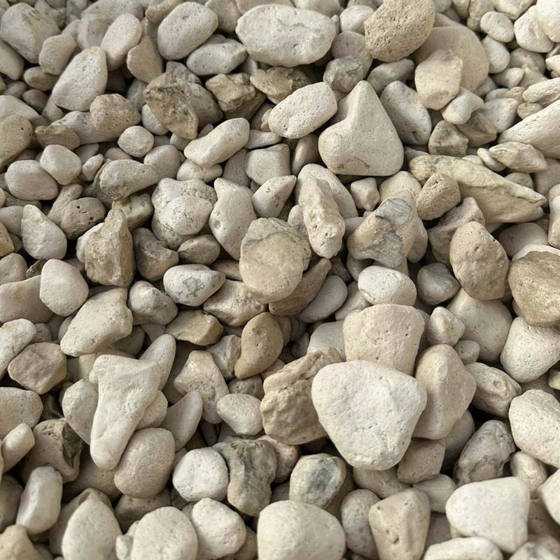 PEBBLΕ ROCK LIMESTONE 2-7CM 10KG - WHITE