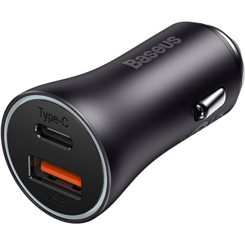 BASEUS CAR CHARGER 60W U+C - DARK GREY