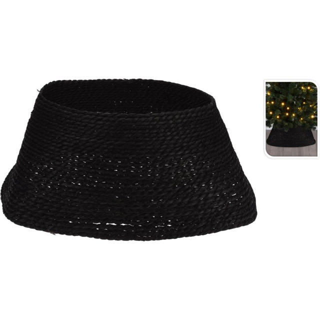 H & S COLLECTION CHRISTMAS TREE SKIRT 57CM - BLACK