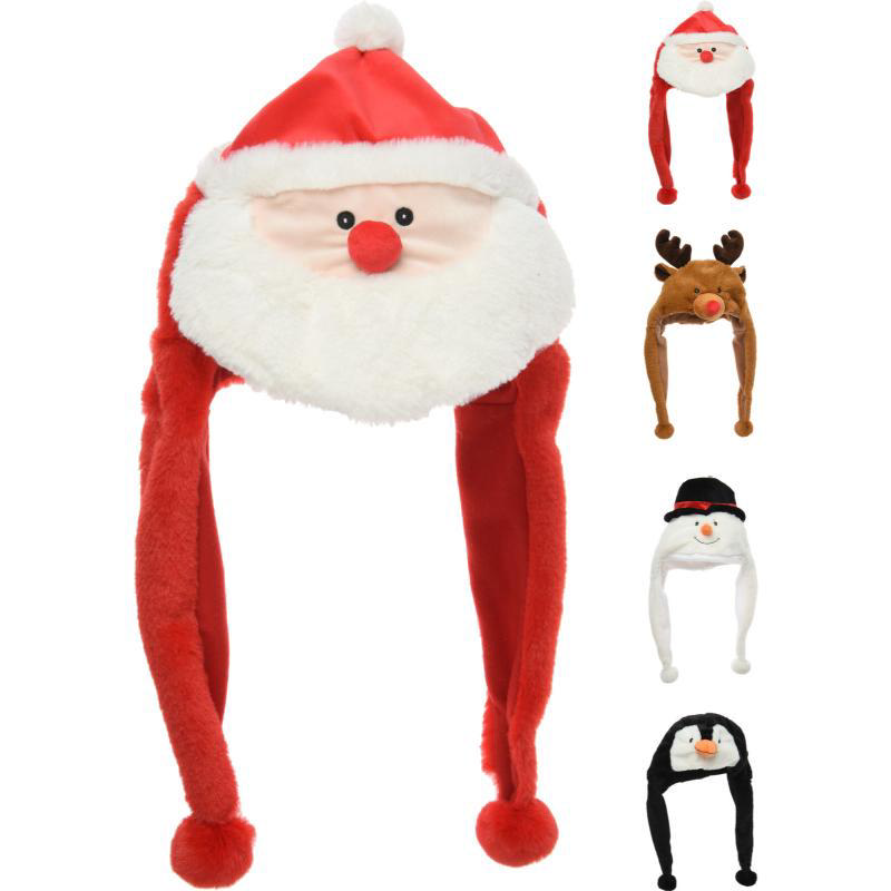 CHRISTMAS PLUSH HAT 50CM - ASSORTED DESIGNS