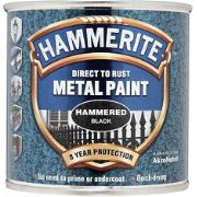 HAMMERITE HAMMERED EFFECT BLACK METAL PAINT 250ML