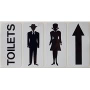 TOILET/MAN/WOMAN/ARROW (CARD)