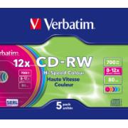 VERBATIM CD-RW PASTEL 5PCS