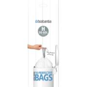 BRABANTIA PERFECTFIT BAGS, CODE H, 50-60 LITRE, 10 BAGS PER ROLL - WHITE