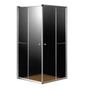 ROMA CORNER SHOWER CUBICLE 80X80CM 6MM CHROME FRAME/UNCLEAR GLASS