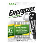 ENERGIZER RECHARGE UNIVERSAL AAΑ RECHARGEABLE BATTERIES PACK OF 4