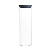 BRABANTIA STACKABLE GLASS JAR, 1.9 LITRE - DARK GREY