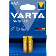 VARTA LONGLIFE ALKALINE BATTERIES AAA, MICRO, LR03, 1,5V, 2-PACK