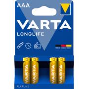 VARTA LONGLIFE ALKALINE BATTERIES AAA, MICRO, LR03, 1,5V, 4-PACK