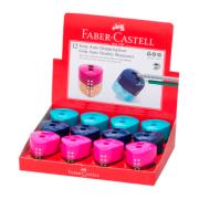 FABER CASTELL 183102 GRIP AUTO DOUBLE-HOLE SHARPENER ASSORTED COLOURS