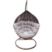 CASA HANGING CHAIR BROWN WITH GREY CUSHION
