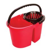 CYCLOPS MOP BUCKET SPLIT TWO COMPARTMENT WATER PAIL 16L WITH WHEELS AND STRAINER SET