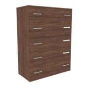 EKOWOOD CHEST OF DRAWERS WITH 5 DRAWERS 124X90X45CM VINTAGE