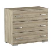 EKOWOOD CHEST OF DRAWERS WITH 3 DRAWERS 76X90X45CM BLONDE