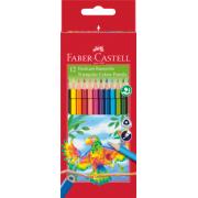 FABER CASTELL 116512 TRINGLE CARDBOARD ASSORTED COLOURS 12PCS