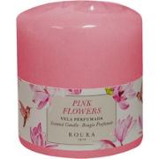 ROURA SCENTED PILLAR CANDLE PINK FLOWERS