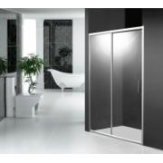 ROMA WALL TO WALL SHOWER CUBICLE 116-121X185CM 6ΜΜ CHROME FRAME/CLEAR GLASS