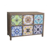 WOODEN CABINET 6 DRAWERS 67X32X48CM