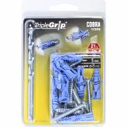 COBRA 172RE TRIPLE-GRIP 5MM BLUE (+ SCREWS + DRILL BIT) 10PCS