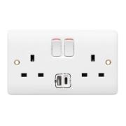 LEGRAND SYNERGY SOCKET WITH USB 13A 2 GANG