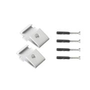 RAIL SUPPORTS WHITE 2PCS WITH SCREWS & PLUGS
