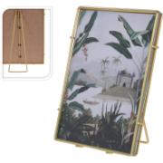 PHOTOFRAME GLASS WITH METAL 13X17CM GOLD 3 ASSORTED DESIGNS