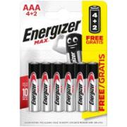 ENERGIZER MAX AAA BATTERIES 6PCS (4 + 2 FREE)