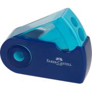 FABER CASTELL 182704 TWIN SHARPENER WITH PROTECTIVE SLEEVE ASSORTED COLOURS 12PCS