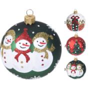 XMAS BALL 60MM WITH DECO 3 ASSORTED DESIGNS