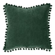 CUSHION WITH POMPON 40X40CM GREEN