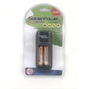 GOLDEN POWER CHARGER FOR AA & AAA BATTERIES- 2PCS AAA 750 MAH MiMH BATTERIES