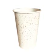 TUMBLER WHITE SPECKLE GOLD METALS