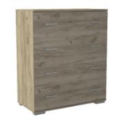 EKOWOOD CHEST OF DRAWERS WITH 4 DRAWERS 100X90X45CM GREY