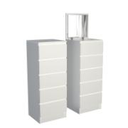 EKOWOOD CHEST 5 DRAWERS WITH MIRROR 44.5X45X115.5CM WHITE