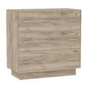 EKOWOOD CHEST OF DRAWERS WITH 3 DRAWERS L90XD44XH81CM BLONDE/GREY