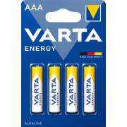 VARTA ENERGY ALKALINE BATTERIES AAA, MICRO, LR03, 1,5V, 4-PACK