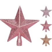 TREE TOP STAR 20CM GLITTER 3 ASSORTED COLORS