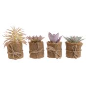 ARTICIFIAL PLANT IN A POT 4 ASSORTED DEESIGNS 5X5X12CM