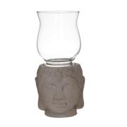 CEMEN/GLASS CANDLE GREY D14X30