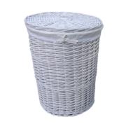 LAUNDRY BASKET 759170-M ROUND WHITE WITH LINER 38CM X 48CM