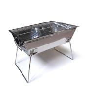 BBQ GRILL PORTABLE STAINLESS STEEL 43.5CM X 27.5CM X 29.5CM