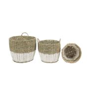 BASKET 25D NATURAL/WHITE - SMALL