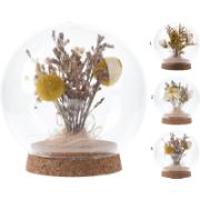 FLOWER IN GLASS BALL 3 ASSORTED DESIGNS