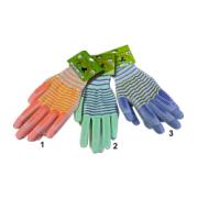 GARDEN GLOVES STRIPED 3 COLORS 1PC